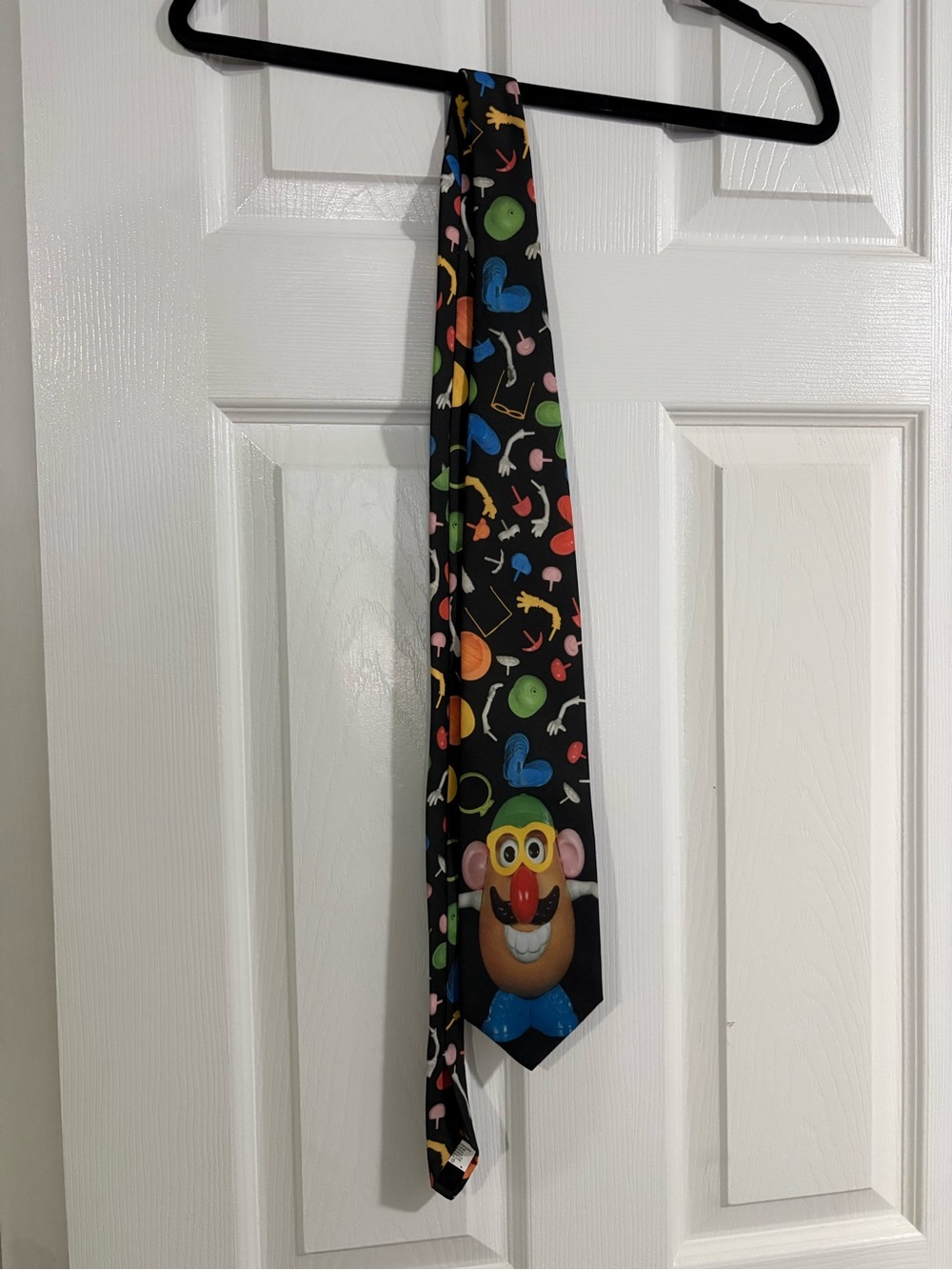 Kids Black Novelty Tie with Colorful Toy Pattern